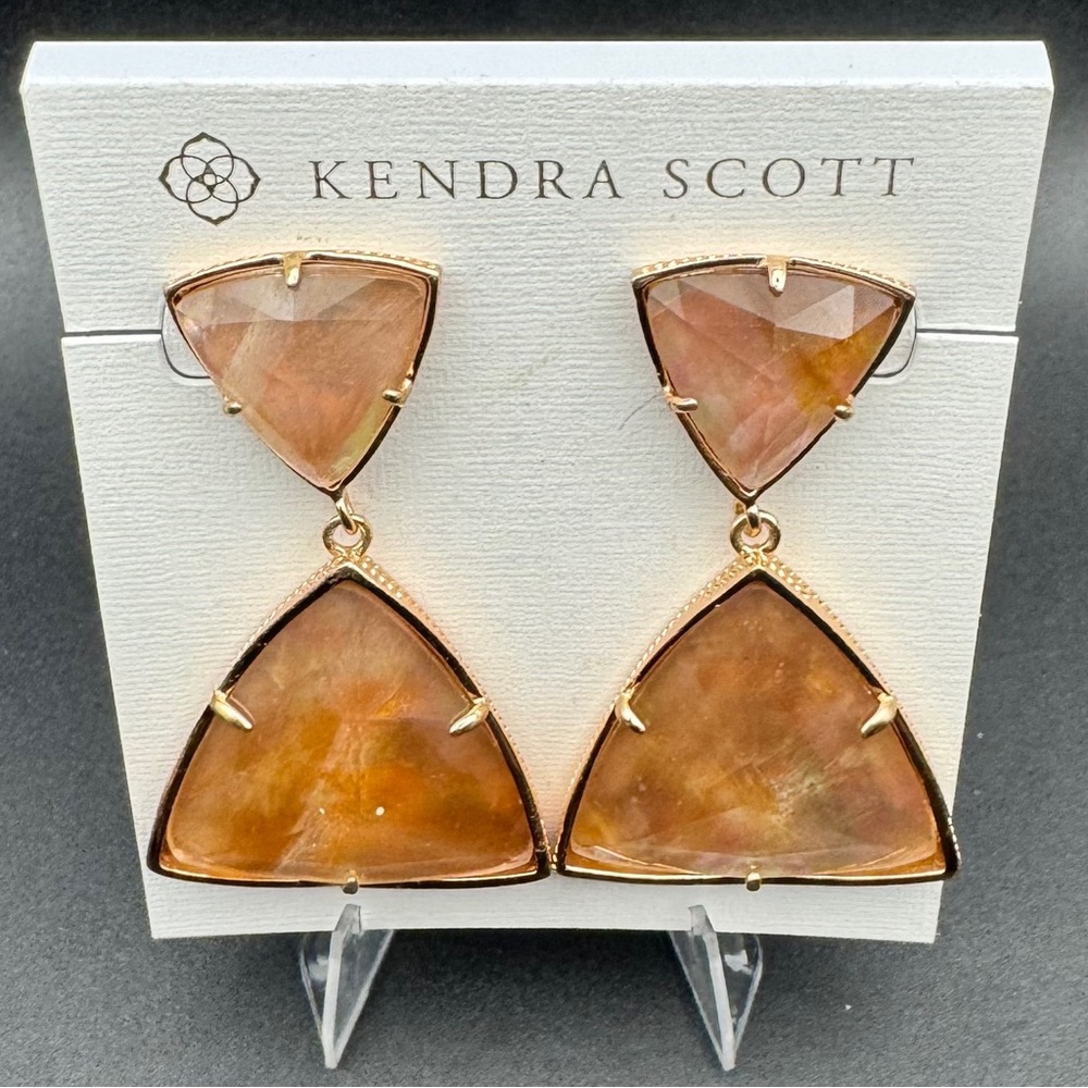 Vintage Kendra Scott Maury Drop Earrings•Retired HTF• Iridescent MOP Rose Gold - Picture 4 of 6